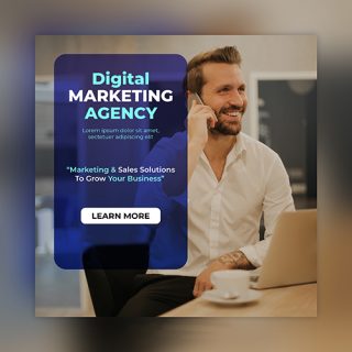 Digital marketing social media post and corporate web banner tem